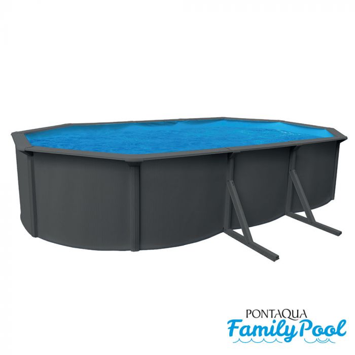 Pontaqua Family Pool, ovális, antracitszürke