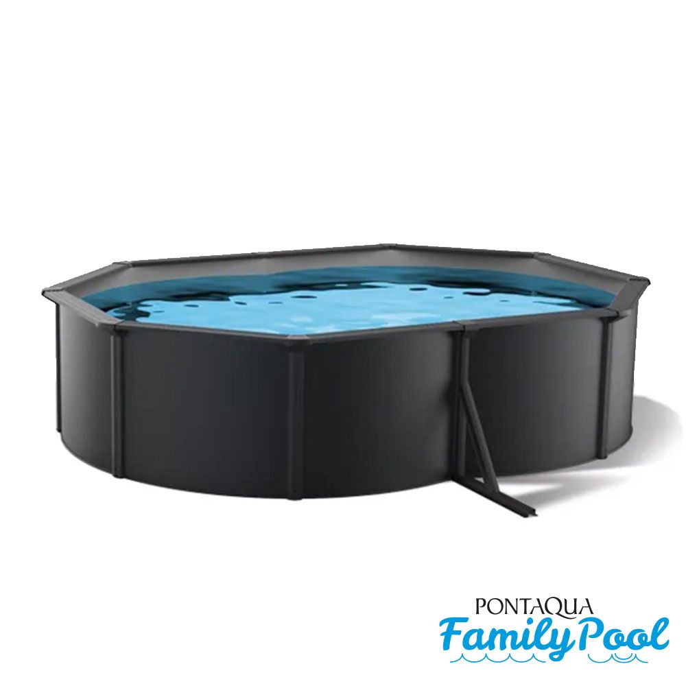 family pool ovális szürke 2