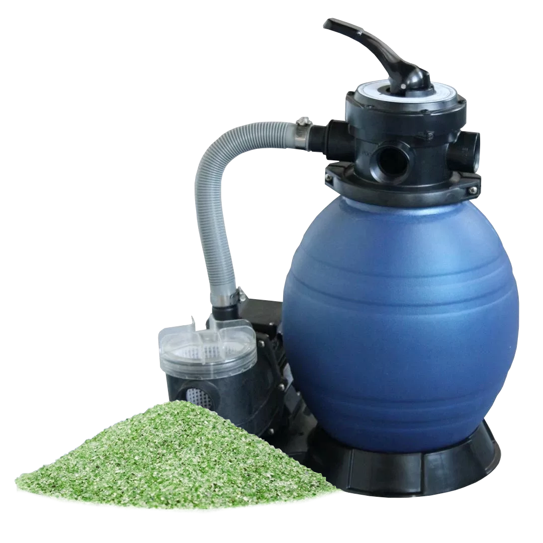 Basic Top homokszűrős vízforgató + 20kg Szűrőüveg akciós csomag
